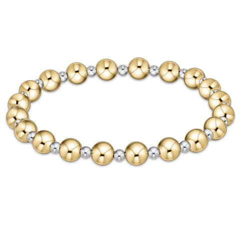 ENewton Classic Grateful Pattern 6mm Bead Bracelet - Mixed Metal