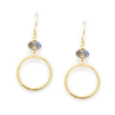 J & I Gold Labradorite Earrings