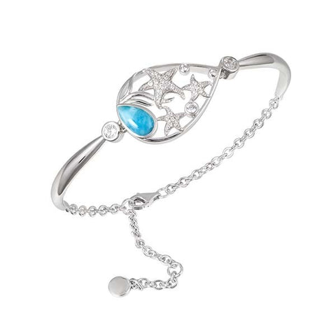 Alamea Blue Hawaiian Stars Larimar Bracelet