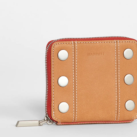Hammitt 5 North Croissant Tan/Brushed Silver Leather Wallet