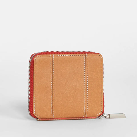 Hammitt 5 North Croissant Tan/Brushed Silver Leather Wallet