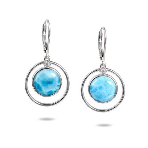 Alamea Larimar Circle Earrings