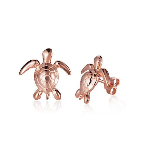 Alamea Rose Gold Turtle Post Earrings