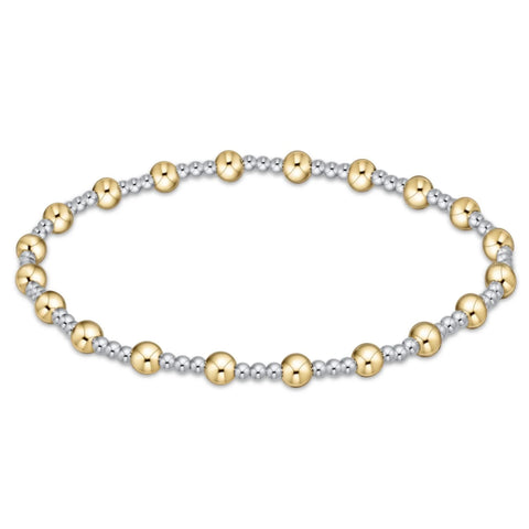 ENewton Classic Sincerity Pattern 4mm Bead Bracelet- Mixed Metal