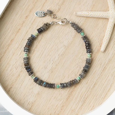 Anne Vaughan Mystic 7.25-8.25" Labradorite Simple Bracelet