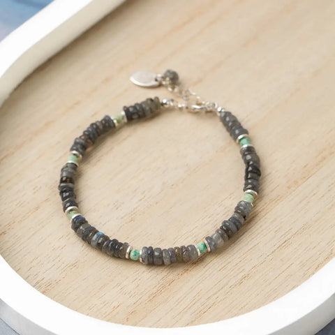 Anne Vaughan Mystic 7.25-8.25" Labradorite Simple Bracelet