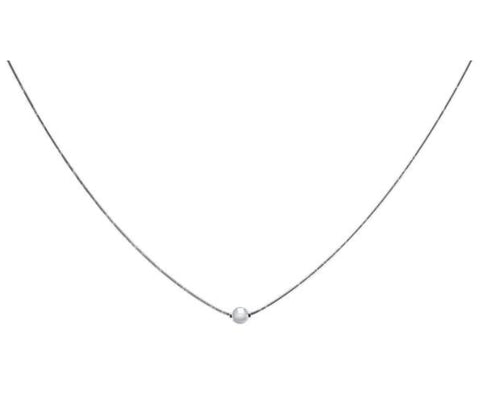 Cape Cod Sterling Silver 16” Snake Chain Necklace with Silver Bead