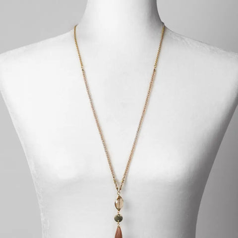 Anne Vaughan Solace 30-32" Crystal with Moonstone Statement Necklace