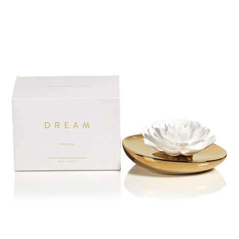 Zodax Dream Porcelain Flower Diffuser White Rose