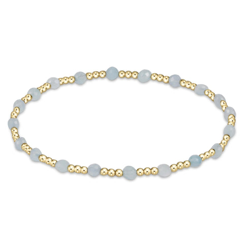 enewton gemstone gold sincerity pattern 3mm bead bracelet - aquamarine