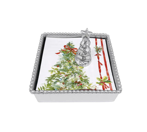 Mariposa Christmas Tree Beaded Napkin Box Set