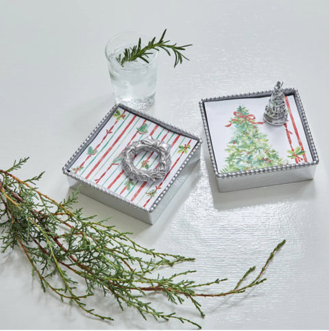 Mariposa Christmas Tree Beaded Napkin Box Set