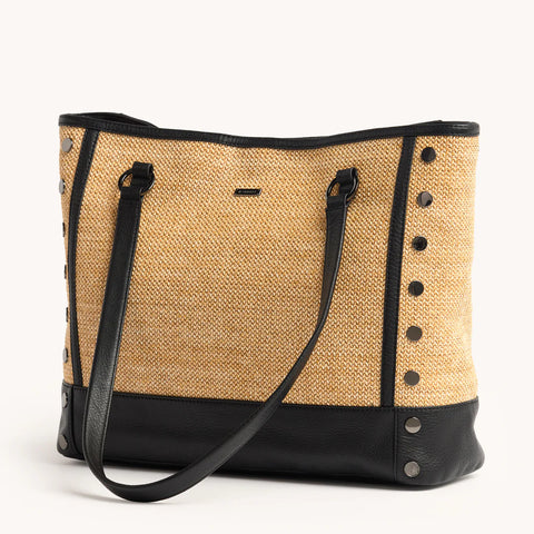 Hammitt Andersen Revival Chapparral Raffia/Gunmetal Tote