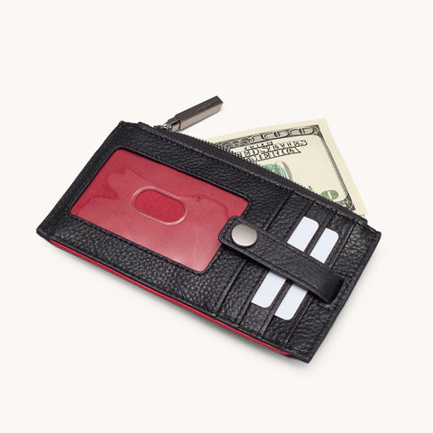 Hammitt 210 West Black/Gunmetal Leather Wallet