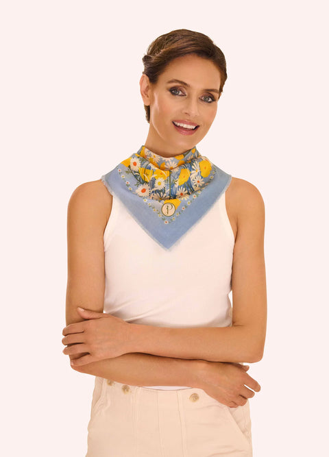 Powder Cotton Bandana - Marvelous Meadow Powder Blue