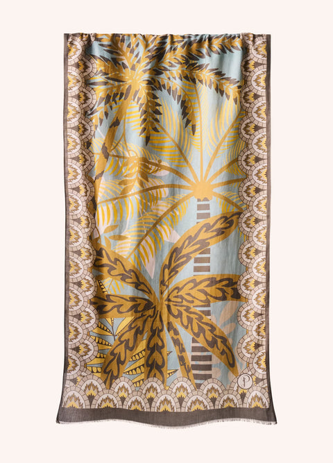 Powder Cotton Scarf - Patterned Palms