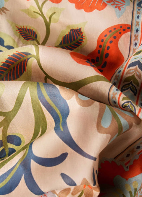 Powder Cotton Scarf - Folky Floral