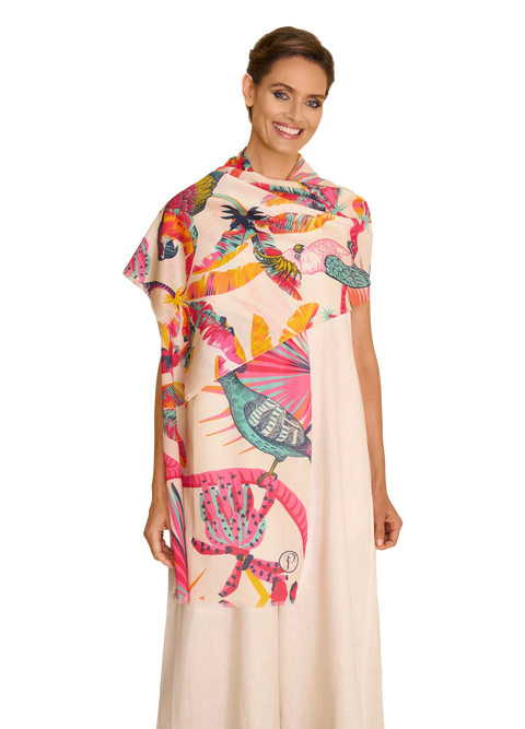Powder Cotton Scarf - Tropical Paradise