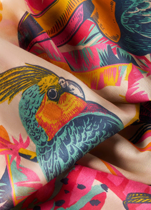Powder Cotton Scarf - Tropical Paradise