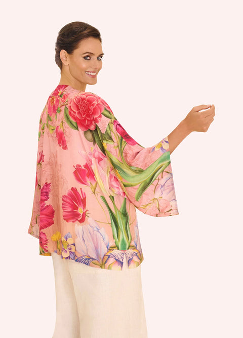 Powder Kimono Jacket - Floral Study Petal Pink