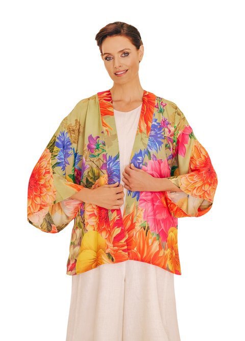Powder Kimono Jacket - Bountiful Blooms