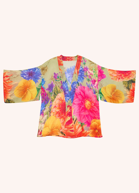 Powder Kimono Jacket - Bountiful Blooms