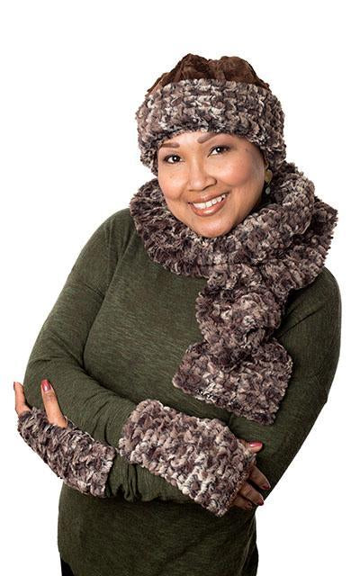 Pandemonium Fingerless Faux Fur Gloves Reversible Multiple Color Combos Available