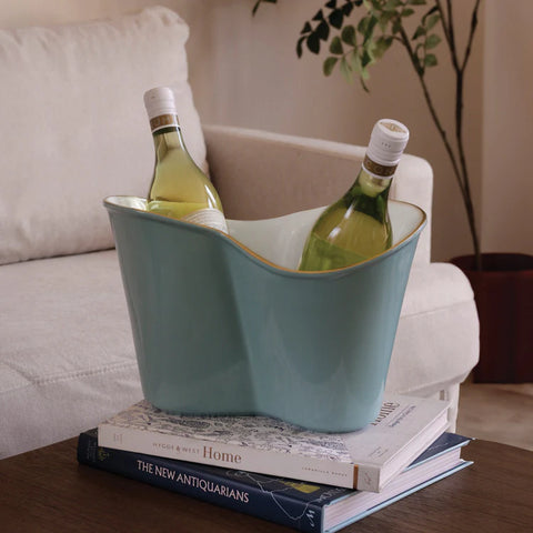 Beatriz Ball ENCANTO Turquoise and White Double Ice Bucket