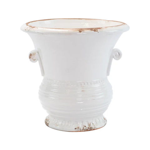 Vietri Rustic Garden White Medium Flair Planter