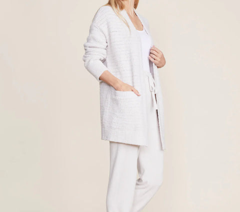 Barefoot Dreams CozyChic® Boucle Welt Pocket Cardigan Almond