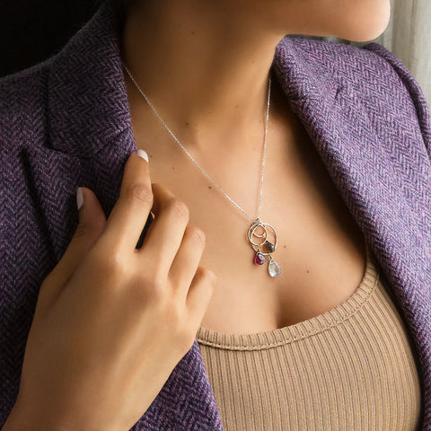 Laura J Aurora Gemstone Circlet Necklace