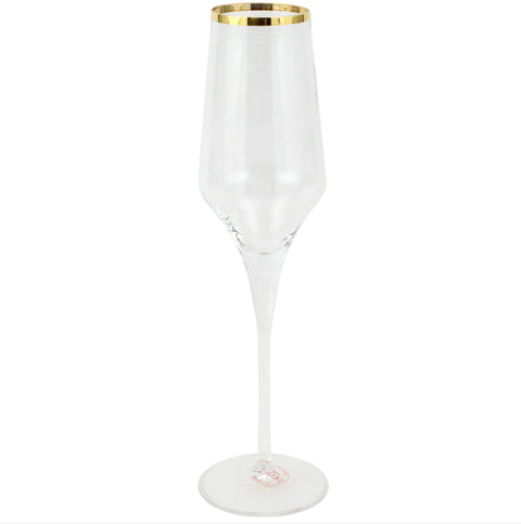 Vietri Contessa Gold Champagne Glass