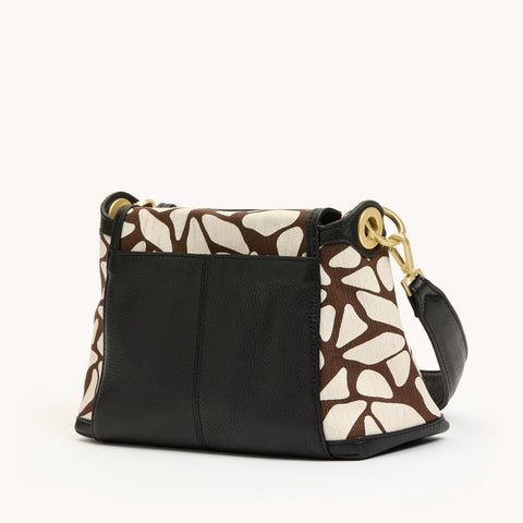 Hammitt Bryant Medium Giraffe/Brushed Gold Red Zip Crossbody/Shoulder Bag