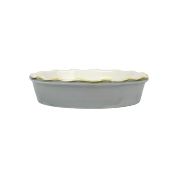Vietri Italian Bakers Gray Pie Dish