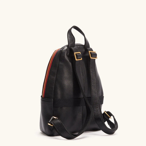 Hammitt Hunter Backpack Medium Black/Brushed Gold Red Zip