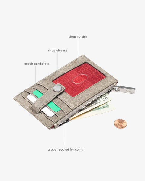 Hammitt 210 West Pewter Brushed/Silver Leather Wallet