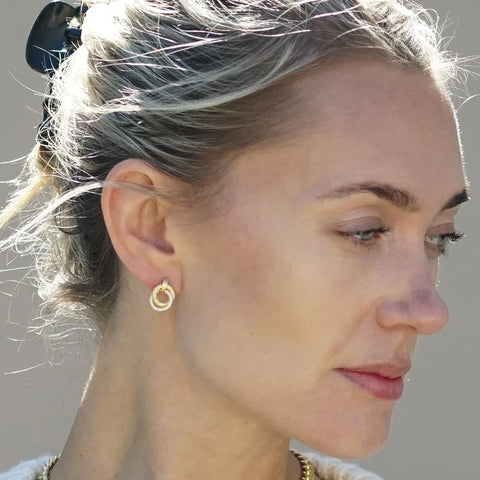 Tat2 Designs Gold Mini Trinity Earrings