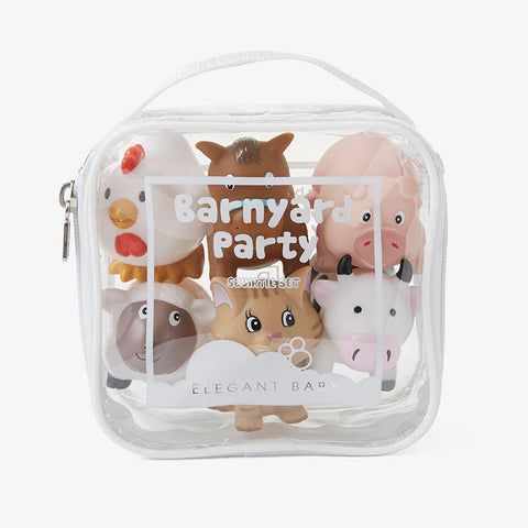 Elegant Baby Barnyard Party Squirtie Bath Toys