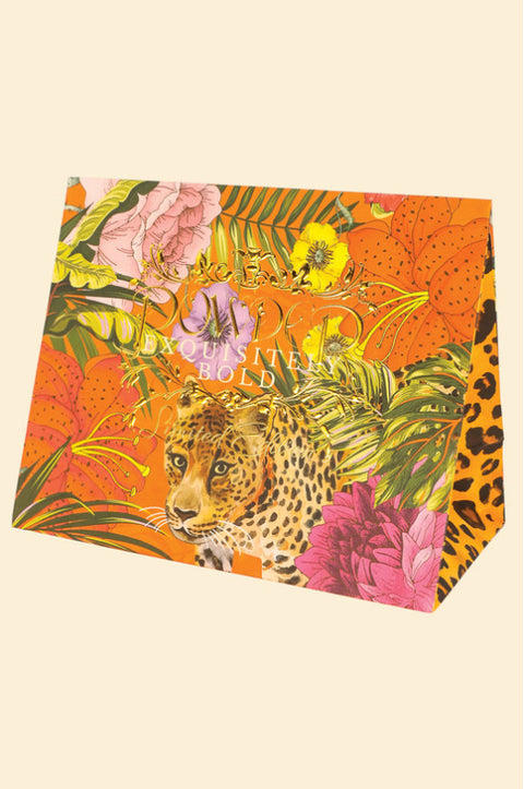 Powder Velvet Embellished Headband - Golden Wildflowers - Fuchsia