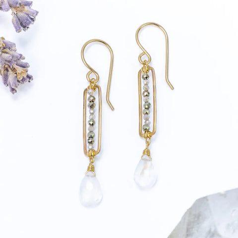 Laura J Moonstone Elegance Earrings