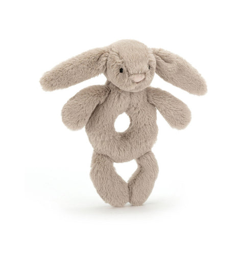 JELLYCAT BASHFUL BEIGE BUNNY RING RATTLE