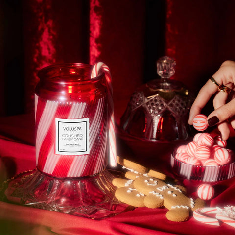 Voluspa Crushed Candy Cane Large Jar Candle