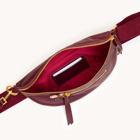 Hammitt Charles Crossbody Medium Cherrywood Pebble/Brushed Gold