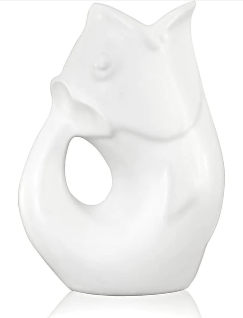 GurglePot Gurgling Fish Water Pitcher White