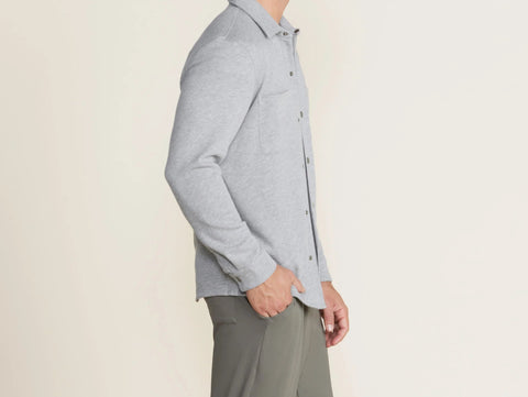 Barefoot Dreams Malibu Collection® Unisex French Terry Shacket Heathered Gray