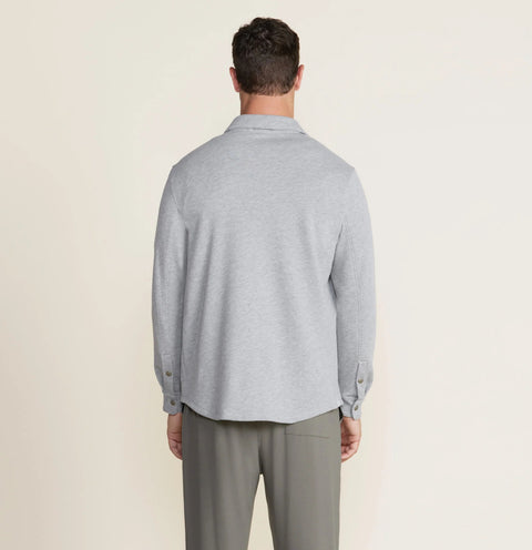 Barefoot Dreams Malibu Collection® Unisex French Terry Shacket Heathered Gray