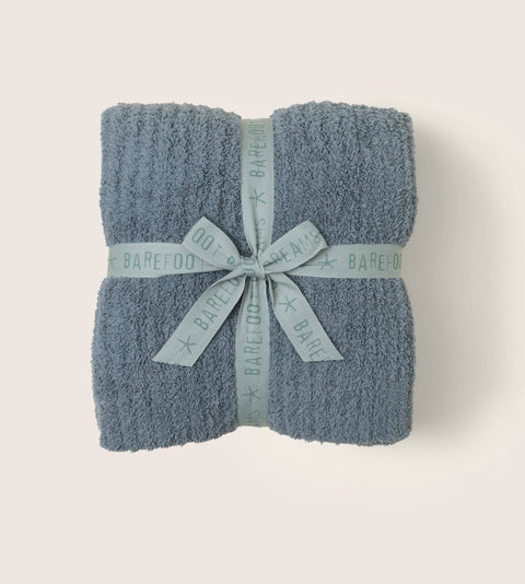 Barefoot Dreams CozyChic Ribbed Throw Blue Cove