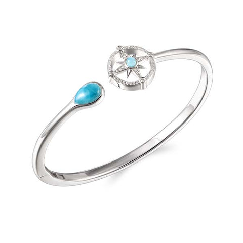 Alamea Compass Bangle Bracelet with Larimar