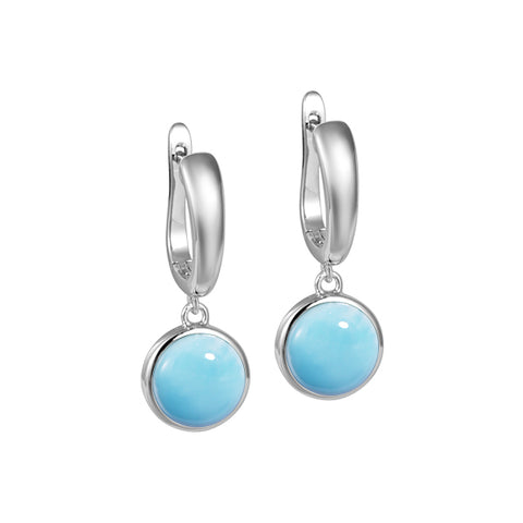 Alamea Round Earrings with Larimar