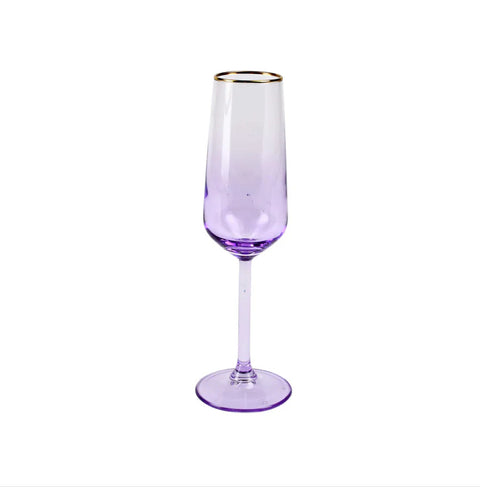 Vietri Rainbow Amethyst Champagne Flute